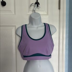 Fabletics Purple and Blue Sports Bra Moisture-Wicking Racerback